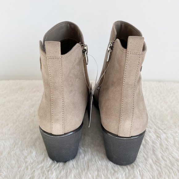 AK Sport, Women's Anne Klein AKBaron Wedge Heel Bootie Taupe Fabric Size 8M - Picture 6 of 10